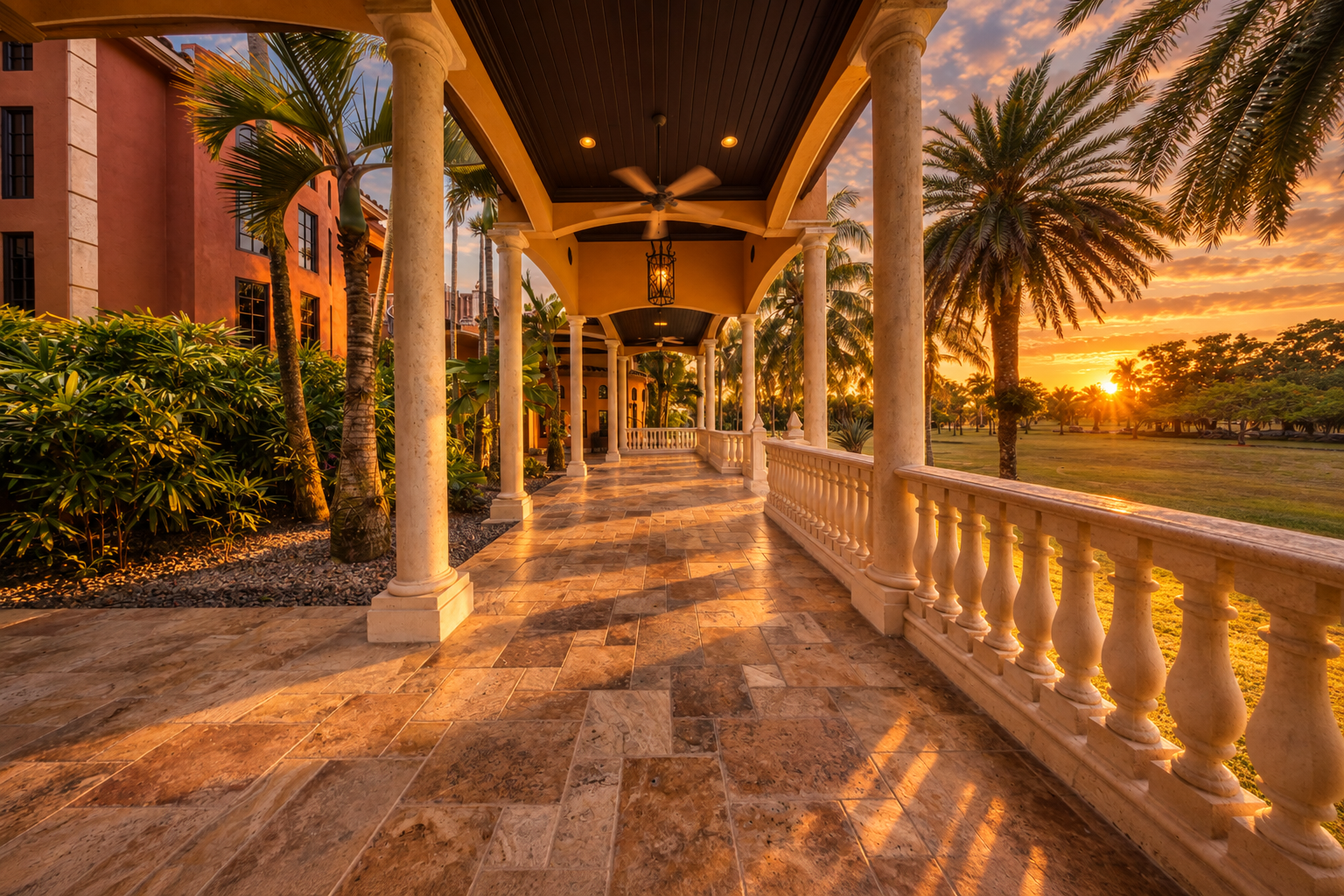 Colonnade over the golf course
