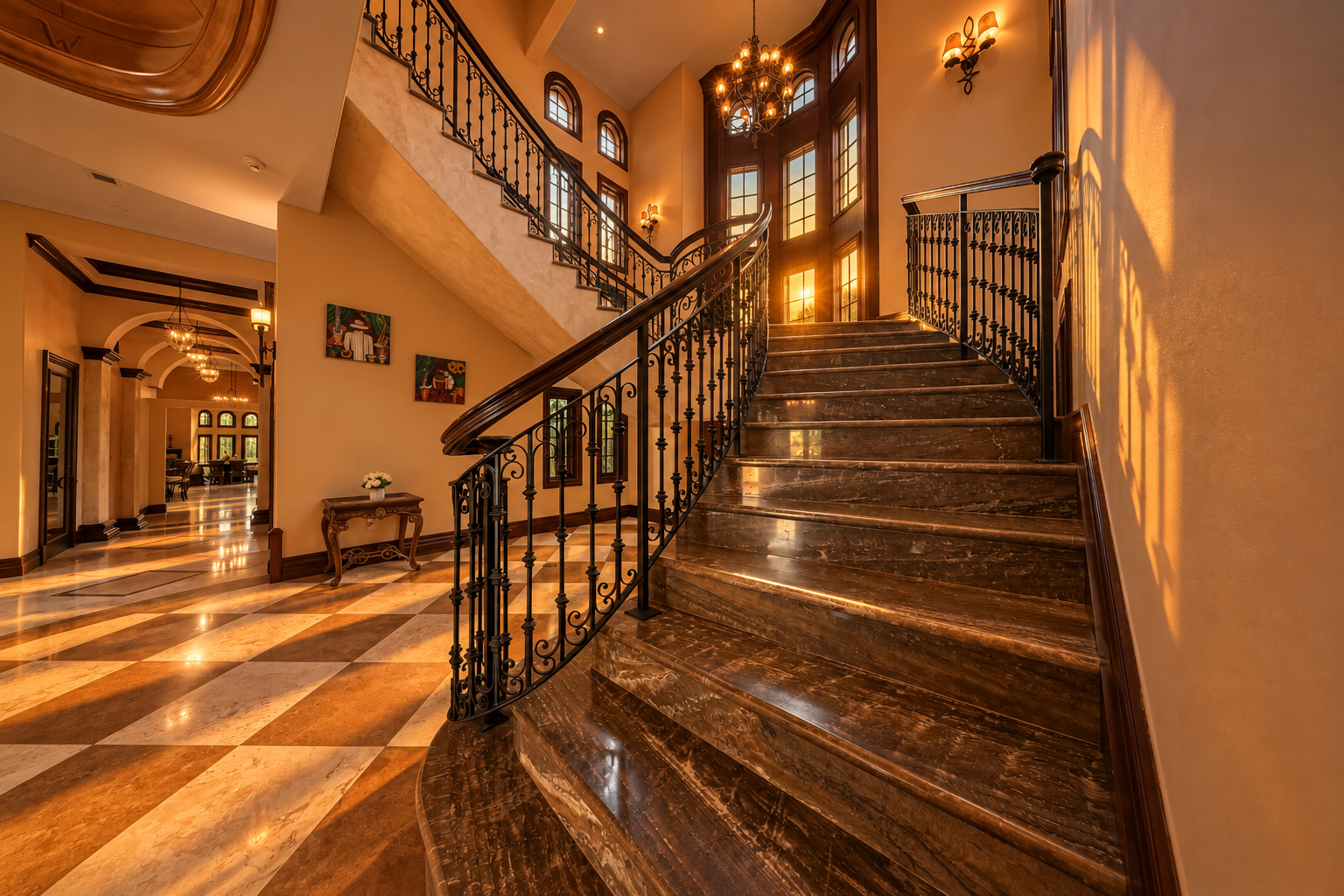 Marble foyer and stair