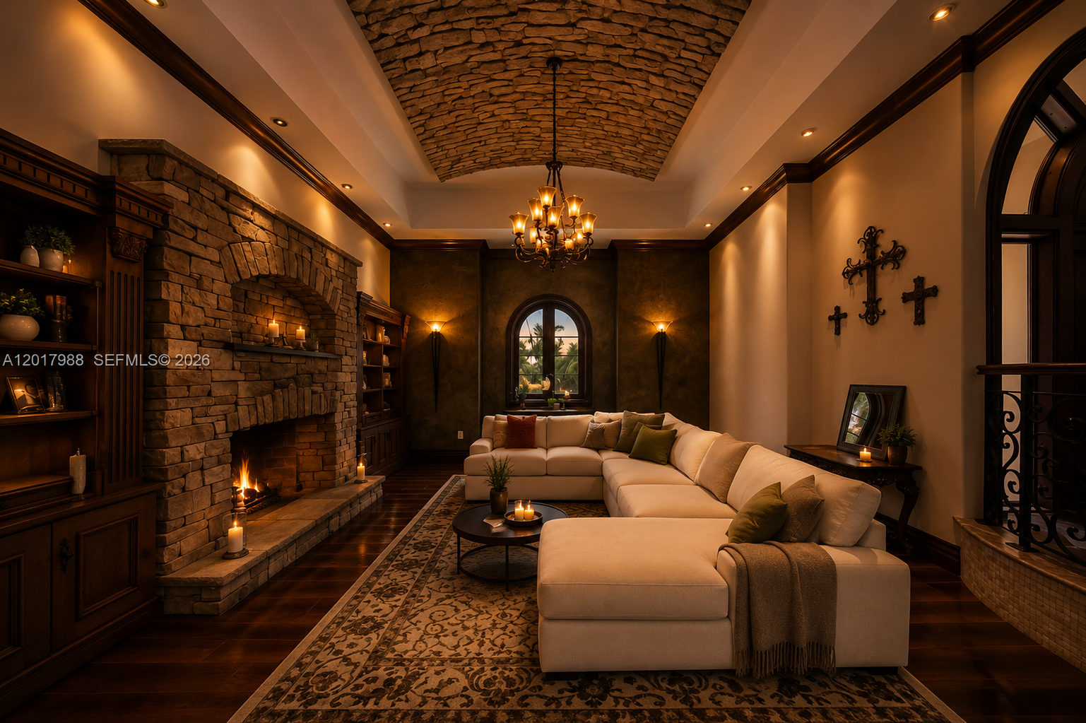 Great room and stone hearth