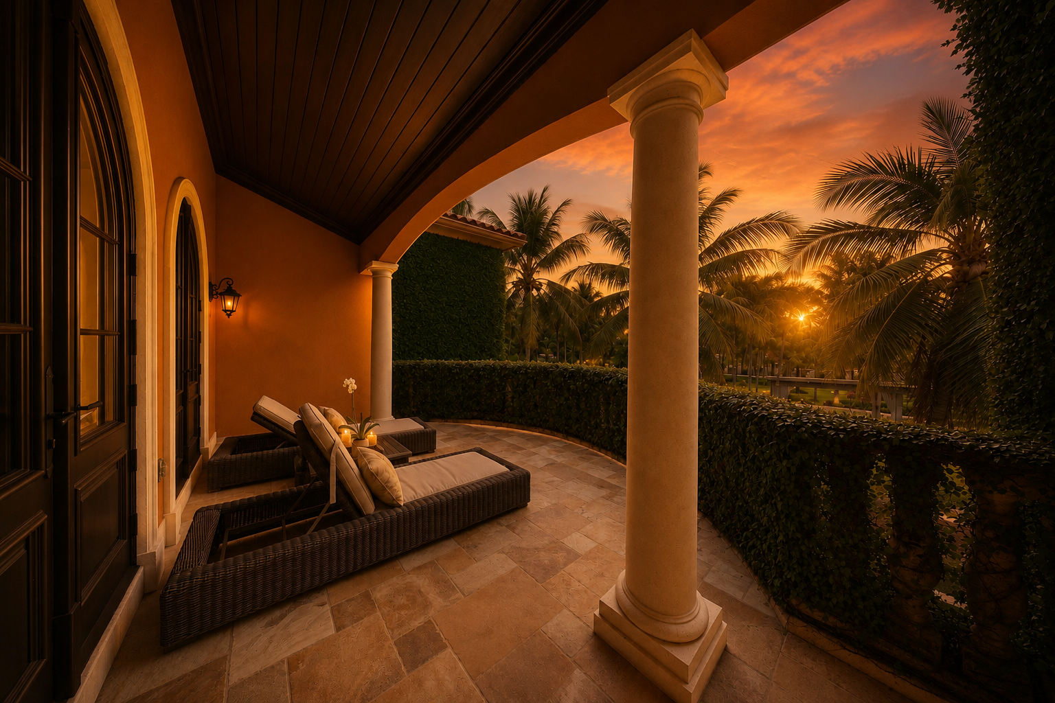 Veranda at sunset